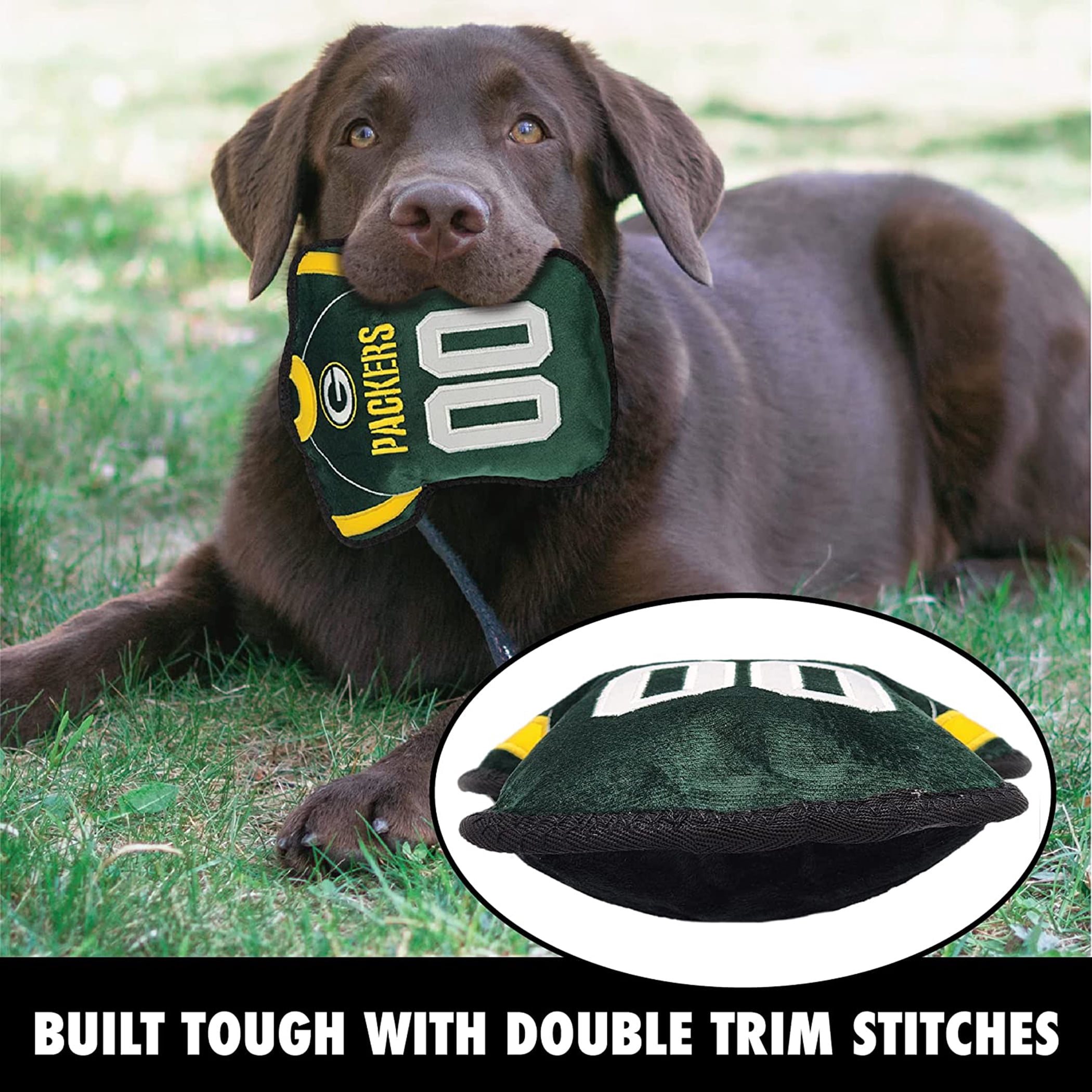 NFL Tough Jersey Pet Dog Toy Premium Quality with Built-in Squeaker Chew Toy