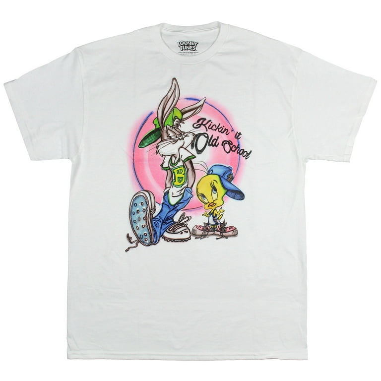 School Old It Airbrush Tweety Bugs Looney (MD) Men\'s n\' Kickin\' Tunes T-Shirt