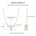 thumbnail image 4 of Rosec Jewels Moissanite 3 Stone Necklace for Women - D-VS1 Quality Certified Moissanite Necklace for Anniversary - Ready to Gift, 18K Yellow Gold, 4 of 6