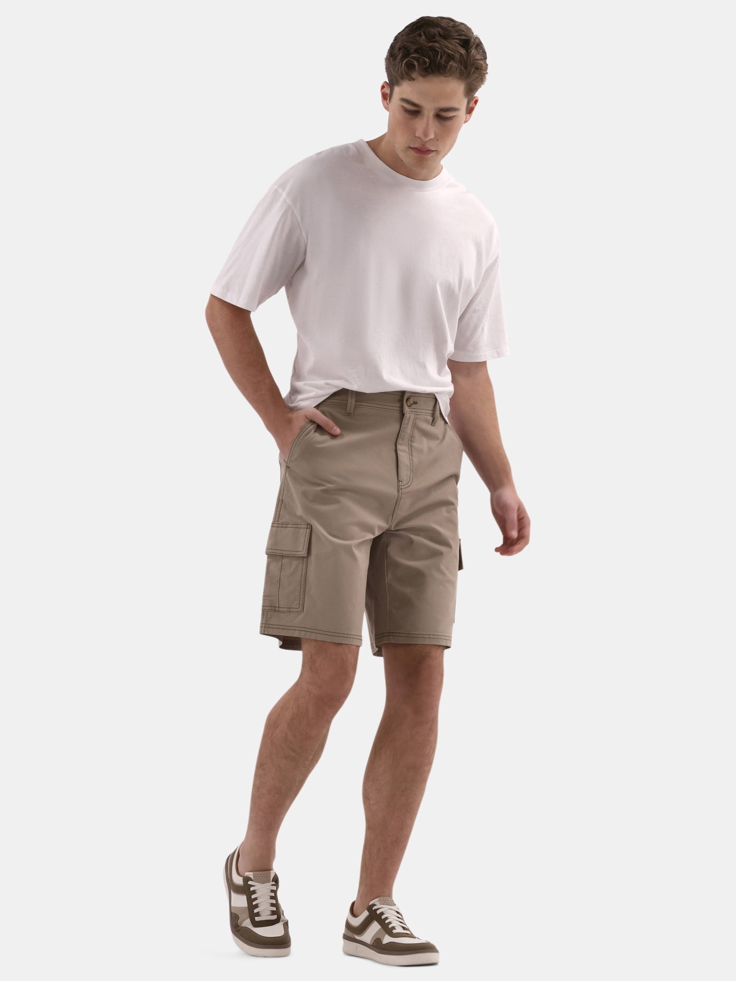No Boundaries Men's & Big Men's Twill Long Cargo Shorts, 9" Inseam, Sizes XS-5XL