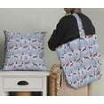 thumbnail image 5 of Soimoi Blue polyester Crepe Fabric Cedar Tree & Fox Animal Printed Fabric 1 Yard 42 Inch Wide, 5 of 5
