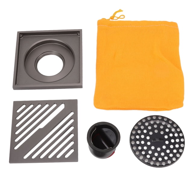 Desagüe de ducha cuadrado de acero inoxidable extra grueso para baño, accesorios de cocina para el hogar, color gris