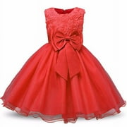 Girls Dress Kids Mesh Flower Dress Children's Lace Ball Gown Party Dress Tulle Prom