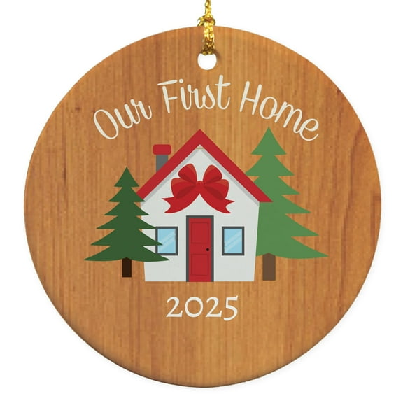 2025 Our First Home Christmas Round Disc Ornament