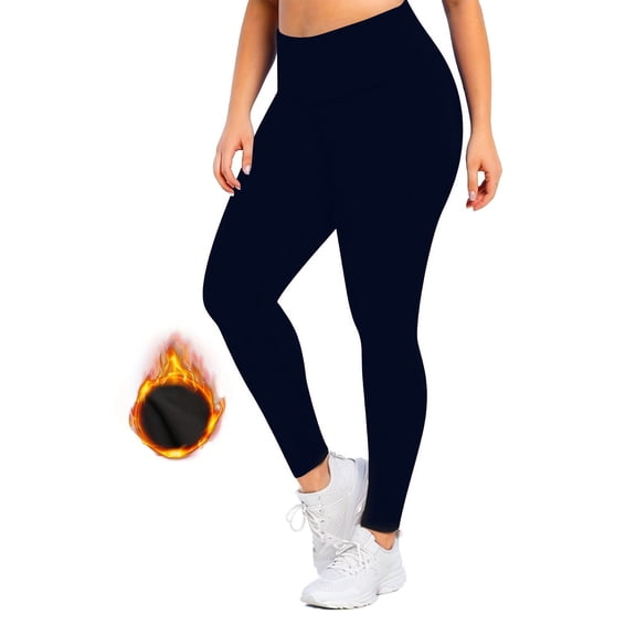 Womens Leggings Women Plus Plus Velvet High Waist Warm Tight Sports Winter Pocket Tight Elastic Comfortable Yoga Pants Long Pants Pants for Women Navy 5XL