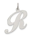 thumbnail image 1 of FB Jewels Sterling Silver Rhodium-plated Large Fancy Script Initial R Charm, 1 of 4