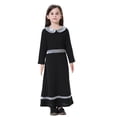 thumbnail image 3 of Fsqjgq Baby Girl Clothes Dresses for Girls Casaul Easter Dress Black Vintage Long Sleeve Black Dress Summer Girl Color Contrast Lapel Neck Long Skirt Dress 160, 3 of 9