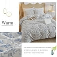 XXZH 3 Pieces Duvet Cover Full Size White Duvet Cover with Blue Floral