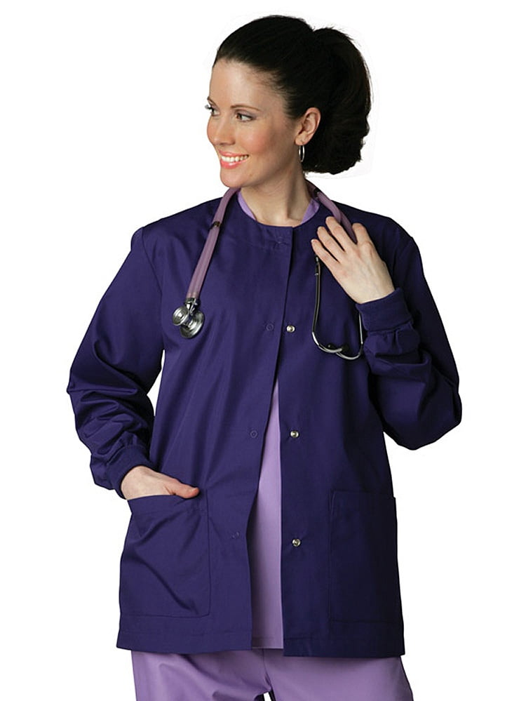 Adar Adar Universal Scrubs For Women Round Neck WarmUp Scrub Jacket