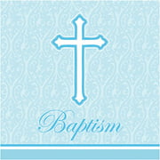 Creative Converting 18 Count Baptism Lunch Napkins, Faith Blue
