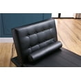thumbnail image 2 of Button Tufted Back Convertible Chaise Lounger with Lumber Support Pillow, Black Color, 2 of 4