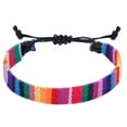thumbnail image 1 of 1PC Color Cuerda Tejida Pulsera Ajustable Boho Surfer Pulsera para Hombres Mujeres Cuerda Delgada Cuerda Hecha a Mano Playa Pulsera Colorida Pulsera Bohemia, 1 of 4