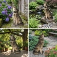 thumbnail image 4 of 29.72" Simulated Howling Wolf Garden Statue, Outdoor Sculpture, Animal Decor for Yard Porch Entryway Patio Living Room,Gray, 4 of 8