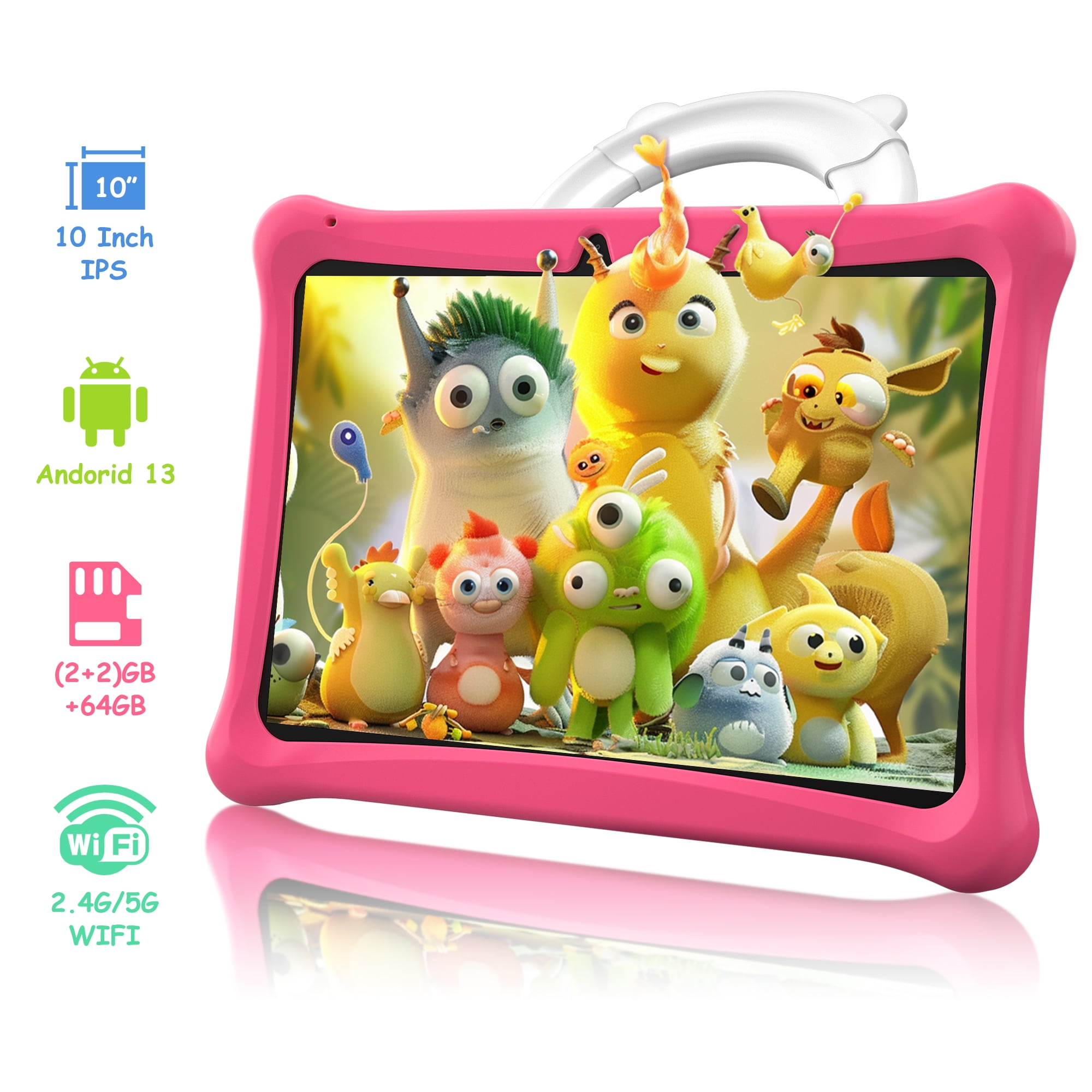 SGIN 10" Android 13 Kid Tablet 2GB RAM 64GB ROM 1280*800 Educational Tab, 4-Core A133 (additional 2GB VM)