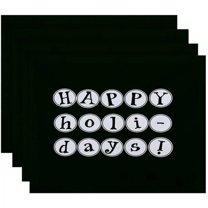 Simply Daisy 18" x 14" Happy Holidays Word Print Placemats, Set of 4