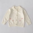thumbnail image 4 of Mercatoo Newborn Baby Girls Cardigan Sweater Knit Embroidered Crewneck Shirt Infant Cute Buttons Breathable Long Sleeve Tops, 4 of 9