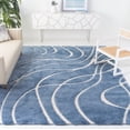 thumbnail image 2 of SAFAVIEH Florida Tamzen Abstract Shag Area Rug, Light Blue/Cream, 11' x 15', 2 of 11