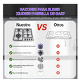 thumbnail image 4 of Parrilla De Gas Estufa De Gas Mesa 4 Quemadores Acero Inoxidable Plateado 1.5v Parrilla Para Estufa, 4 of 5