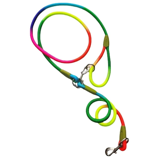 Durable Dog Leash Rope Manos libres Sin Cuerda trenzada Doble extremo para correr Multicolor Zulema Cuerda de correa