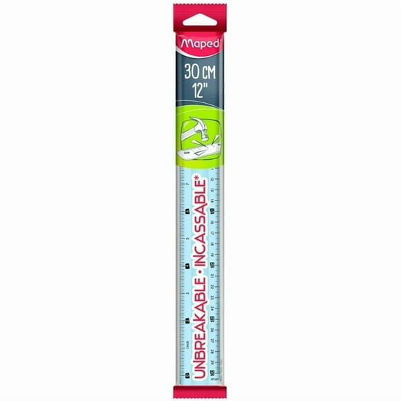 Unbreakable ruler 30cm - 12'' - Blue, 30cm - 12''