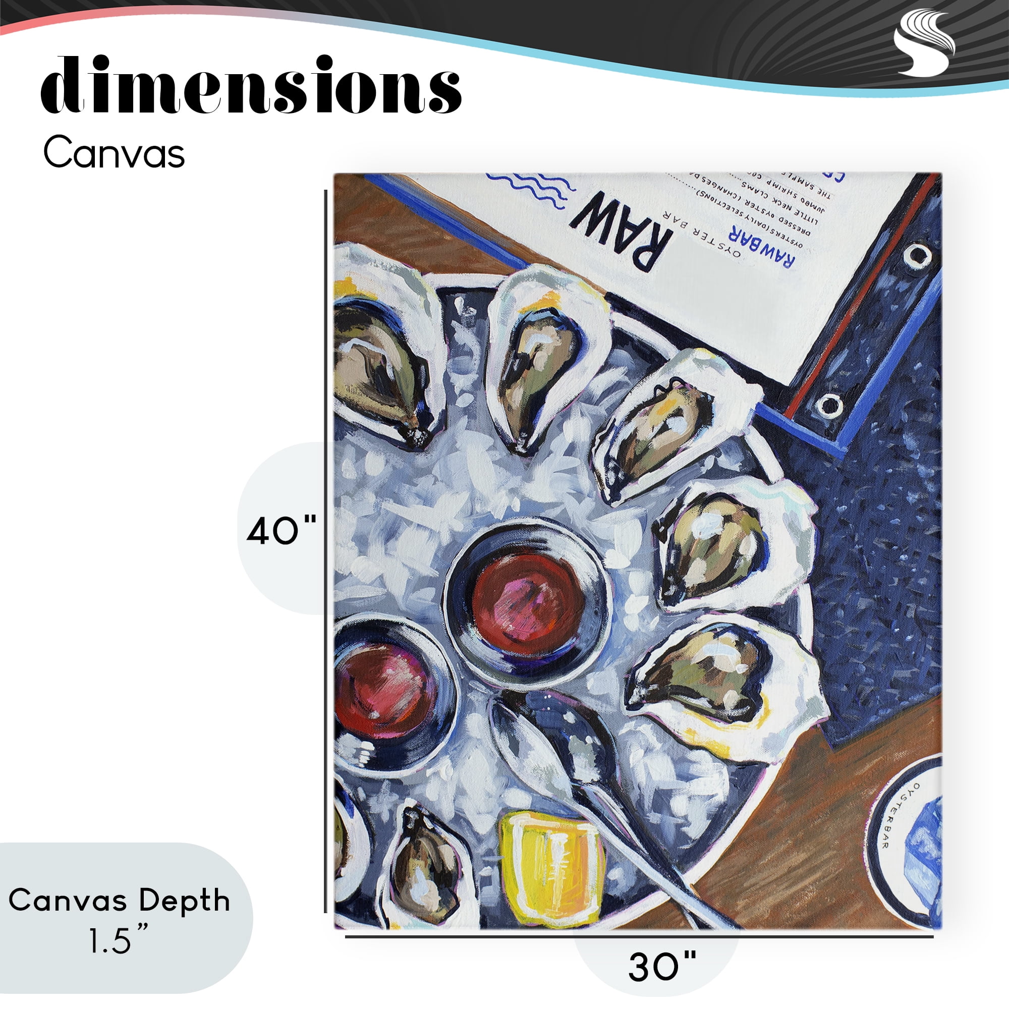 Stupell Industries Oysters on Ice Canvas Wall Art, design by Rachel Nerney