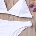thumbnail image 6 of Jacenvly 2024 Plus Size Bikini Swimsuits for Women Soft Satiny Womens Solid Two Piece Bikini Push-Up Pad Swimwear Swimsuit Beachwear Set Multicolor Casual Summer Beach Dresses White, 6 of 7