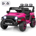 thumbnail image 1 of Costway 12V Kids Ride On Truck with 2*12V Motors Spring Suspension & Remote Control Pink, 1 of 10