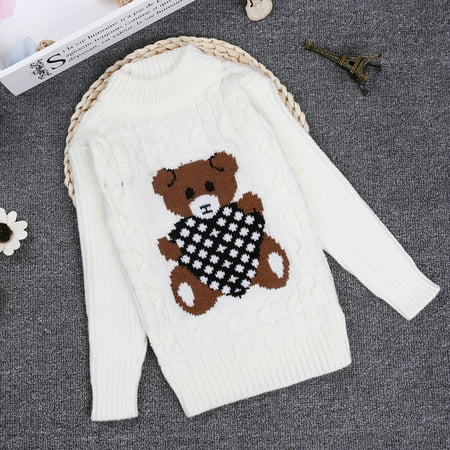 

Hunpta Toddler Kids Baby Girls Solid Cartoon Print Knit Pullover Sweater Crochet Tops