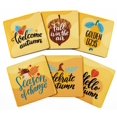 thumbnail image 1 of Inkdotpot Set of 6 Drink Coasters DecorativeNon,SlipCork Base4-inch Square PrintedCoastersEasy Clean- Autumn, 1 of 8