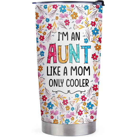 Gifts for Aunts - Aunt Gifts from Niece Nephew - Aunt Christmas Gifts, Birthday Gifts for Aunt, Aunt Mother Day Gifts - 20oz Aunt Cooler Stainless Steel Tumbler