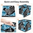 thumbnail image 4 of Zebra Foldable Storage Baskets with Handle, 10.8"x10.5"x10.6" Cube Organizer - Large Capacity Storage Bin Cubes, 4 of 6