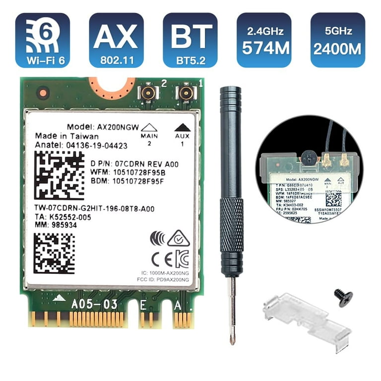 REKONG WiFi 6 AX200NGW M.2 2230 WiFi Network Card Dual Band 160MHz MU-MIMO  802.11AC AX 3000Mbps 2.4Ghz 5Ghz BT5.2 AX200 Wireless Adapter OFDMA Support