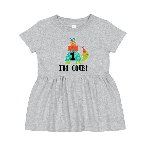 Inktastic First Birthday Turtle 1 Year Old Girls Baby Dress