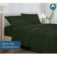 thumbnail image 6 of ROYALE LINENS 400 Thread Count 100% American Grown Cotton 4 Piece Sateen Queen Sheet Set - 1 Fitted Sheet, 1 Flat Sheet, 2 Pillow case - Green Queen Bedsheet - Cotton Sheets - (Queen, Hunter Green), 6 of 10