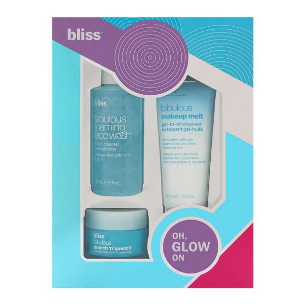 Bliss bliss Oh, Glow On! Gift Set 3 Pcs fabulous skin care trio for