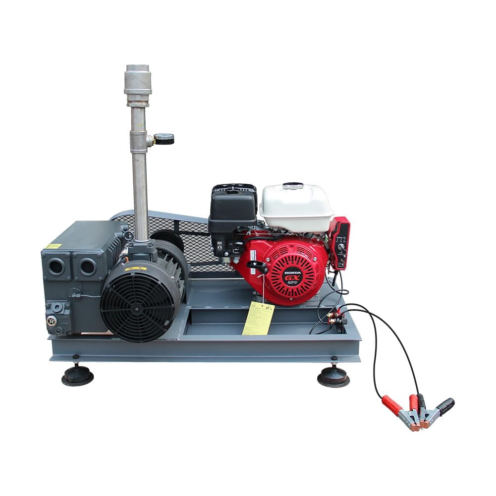 HPDMC 58 CFM Gasoline-Driven Oil Sealed Rotary Vane Vacuum Pump – Industrial Grade