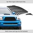 thumbnail image 3 of APS Premium Stainless Steel Black 8x6 Horizontal Billet Grille Compatible with Toyota Tacoma 2005-2010 1 PC Center & 2 PCS For Side Holes Main Upper N19-J06458T, 3 of 7