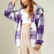 thumbnail image 1 of Chaquetas y abrigos casuales de manga larga con capucha para mujer, moda de invierno, con capucha, holgada, informal, de lana, a prueba de viento, a cuadros, con capucha y cordón ajustable, abrigo par, 1 of 5