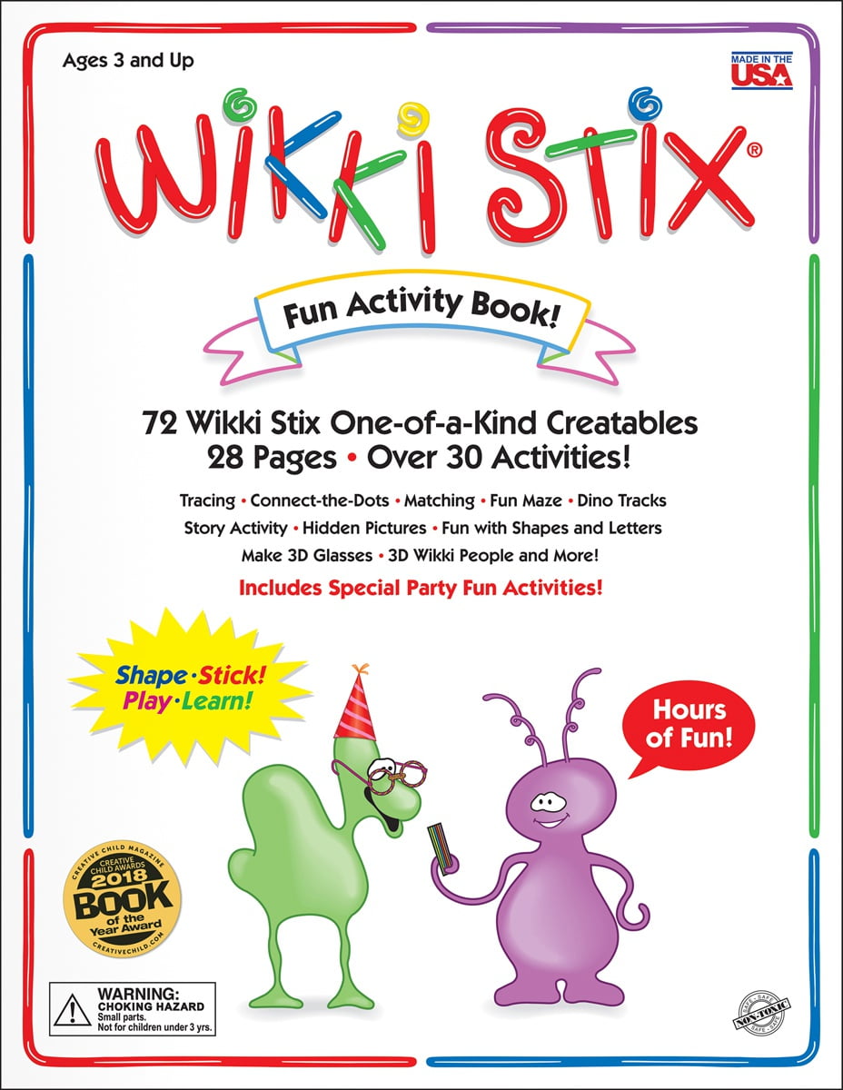  Wikki Stix Preschool Activity Book with 72 Non-Toxic, Reusable  Provides School Readiness Skills; Made in USA. : Office Products