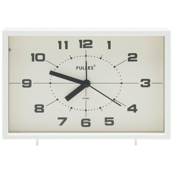 Unique Bargains Mechanical Alarm Clock with Night Light White 6.3"L x 1.8"W x 4.1"H