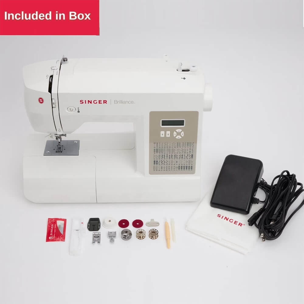 Restored SINGER® Brilliance 6180 Portable Sewing Machine + Accessories| 180 Stitch Applications| Free Arm (Refurbished)