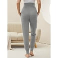 thumbnail image 3 of Yawrut Women's Light grey Maternity Pants, Casual High Waist Abdominal Support Leg Bundle Sports Casual Pants, 3 of 7