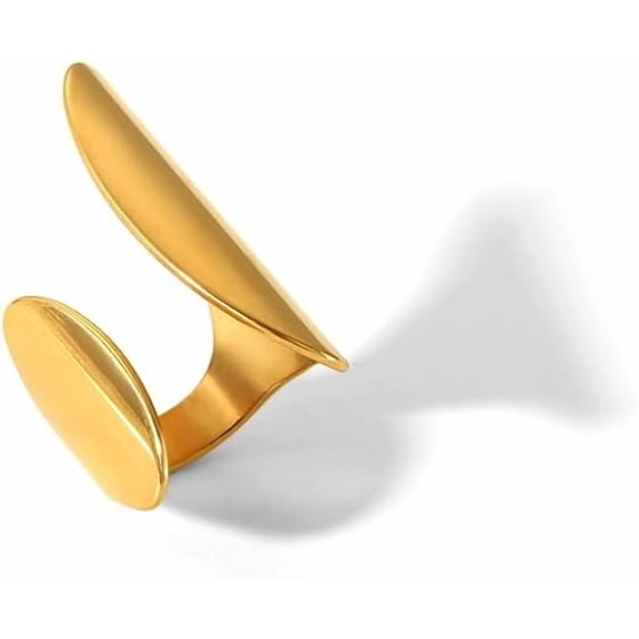 1pc 1Pc Adjustable Knuckle Rings Open Mouth Finger Rings Jewelry Stackable Ring Stainless Steel Vintage Stacking Dainty Trendy Gold