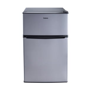 Galanz 3.1 Cu Ft Two Door Mini Fridge With Freezer, Stainless Steel