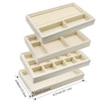 thumbnail image 4 of Velvet Jewelry Drawer Inserts Trays, Earring Organizer Stackable Jewelry Display Trays, Box Ring Holder Necklace Case, Storage for Bracelet Brooch Watch, Set of 4 (Beige) Mothers Day Gifts, 4 of 7