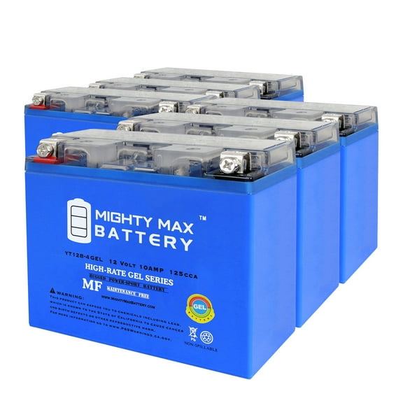 YT12B-4GEL 12V 10Ah GEL Replacement Battery compatible with Yamaha 600 FZ6S 05-10 - 6 Pack