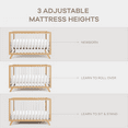 thumbnail image 4 of Comfy Cubs Crib Conversion Kit – Toddler Bed Guard Rail,&nbsp; White Bars and Natural Wood Frame and Legs, 4 of 6