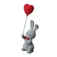 thumbnail image 2 of predolo Heart Rabbit Statue Animal Sculpture Collectible Art Craft Ornament Easter Bunny Gray, 2 of 8