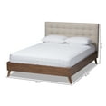 thumbnail image 2 of Baxton Studio Alinia Mid-century Retro Modern Fabric Upholstered Wood Finished King Size Platform Bed, Multiple Colors, 2 of 8