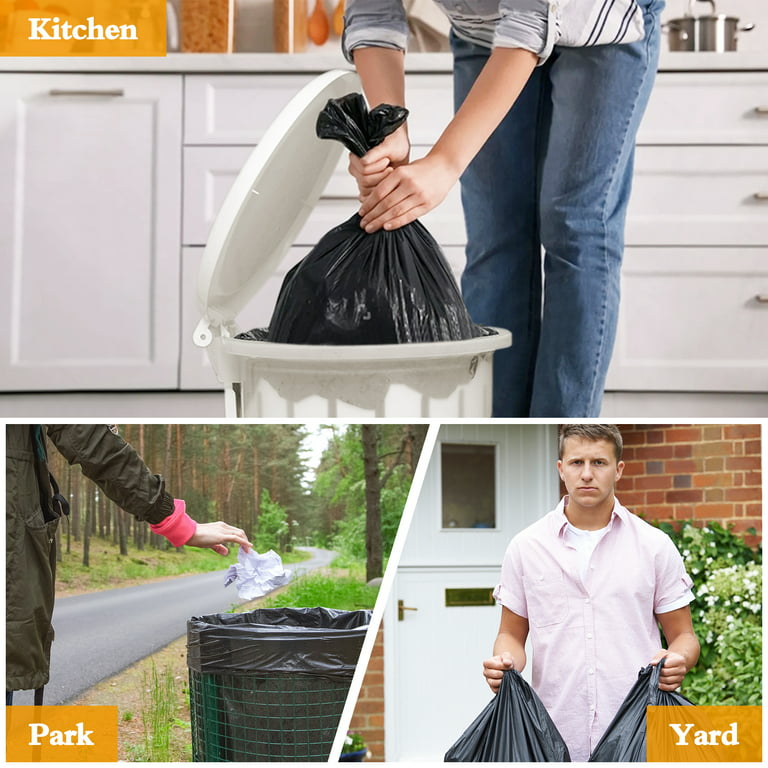  PetsHome Garbage Bags 13 Gallon Trash Bags 100 Count [Extra  Thick][Leak Proof] Tall Kitchen Rubbish Bags Trash Can Liners for Kitchen,  Home, Office, School, Hotel, Courtyard, Parties-Black : Health & Household